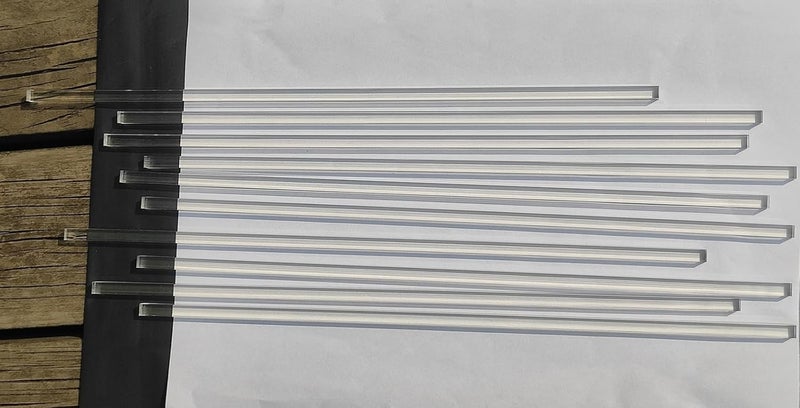 Eliphs Clear Acrylic Square Rods PLEXIGLASS Lucite Plastic Rod (1/4" x1/4",10pcs, Acrylic Square rods-12in) - Image 2